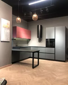 Кухня 271, с полуостровом, серая
